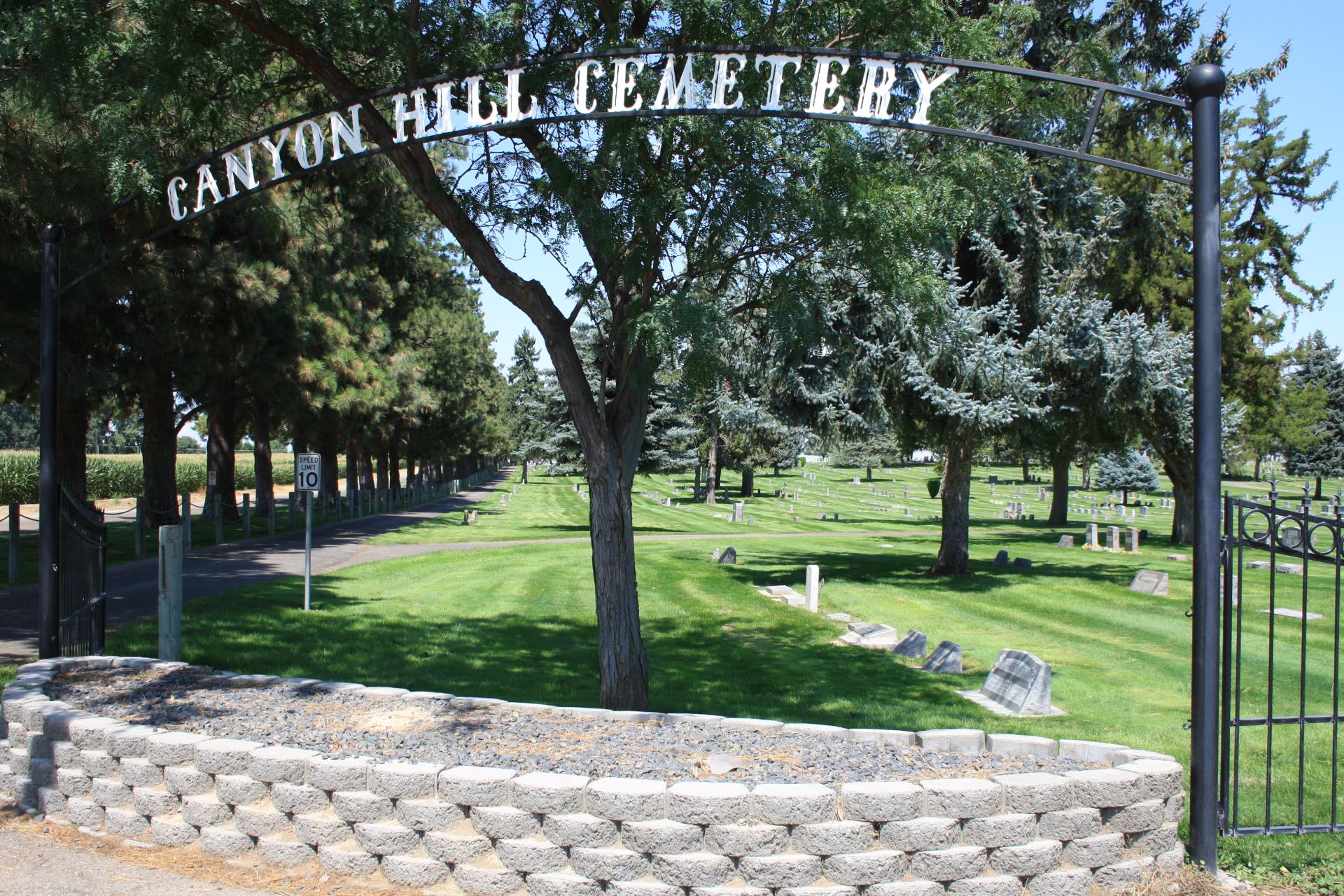 Cemetery front arch photo