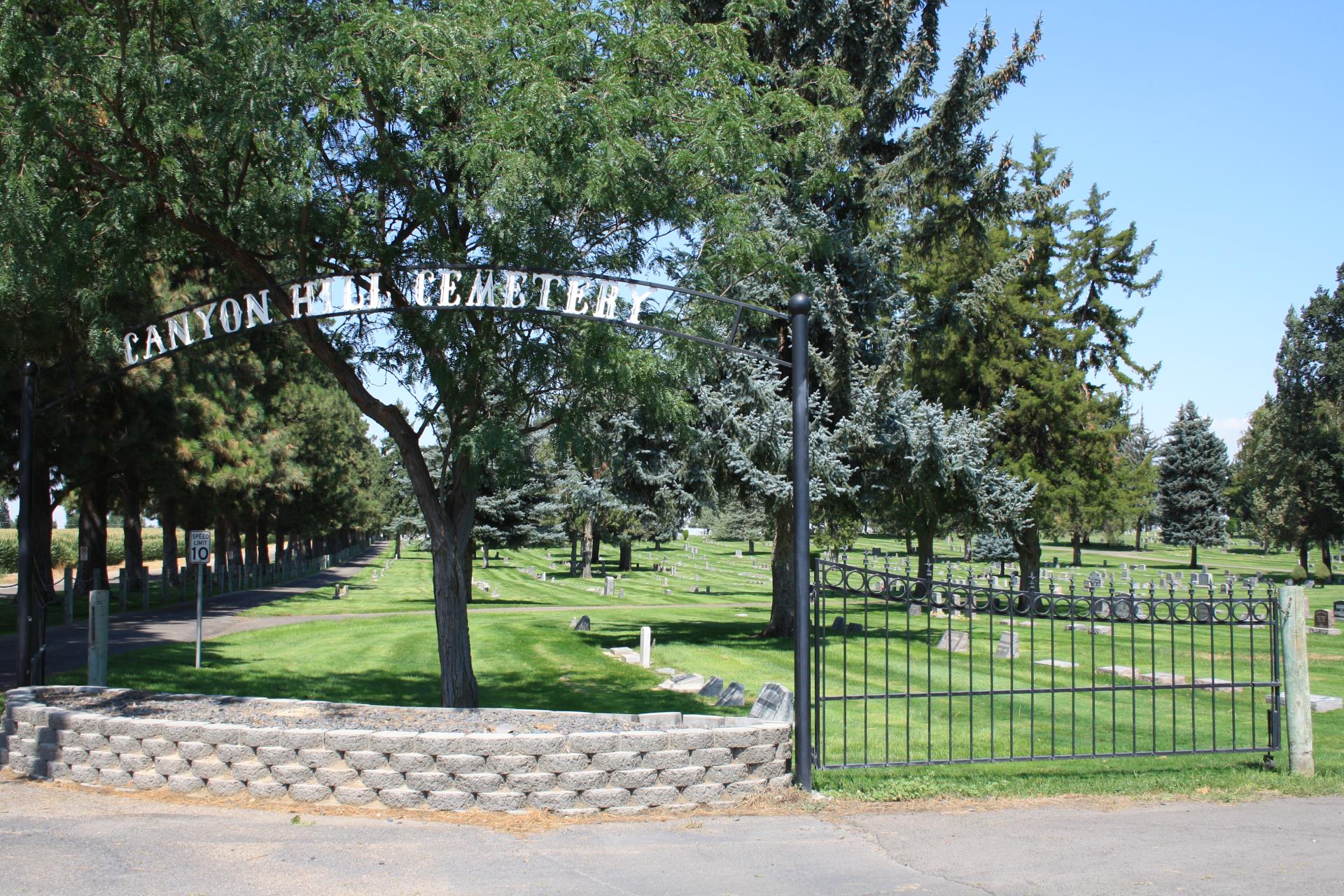 Cemetery front arch photo