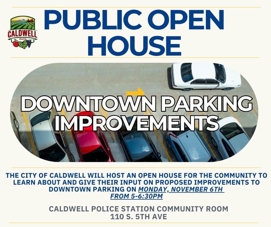 Flyer of the Public Open House about Downtown Parking Improvement