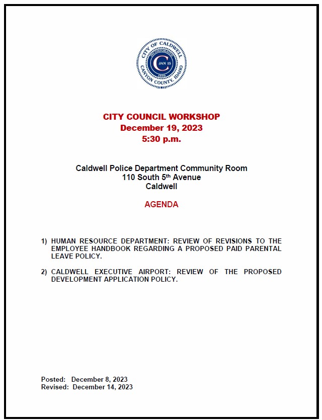 Revised Workshop Agenda 12-19-23