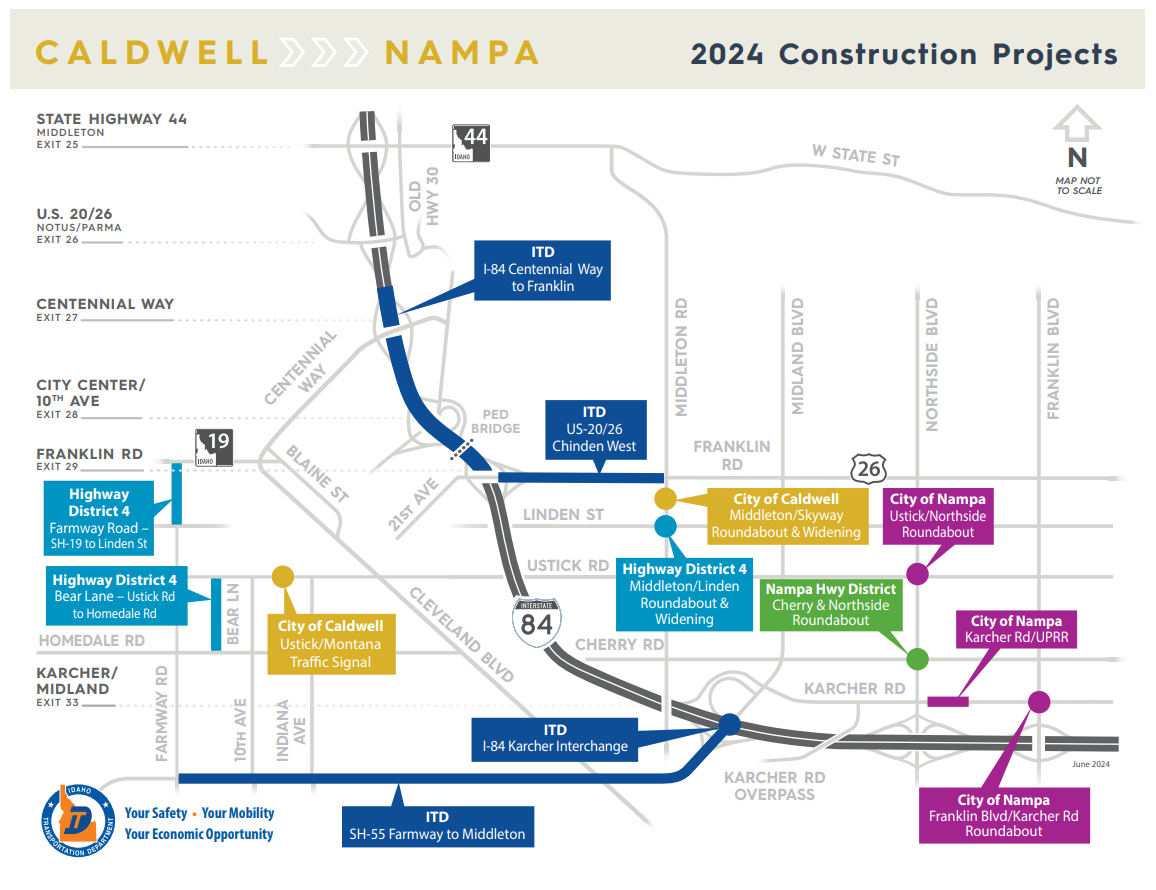 Canyon County Summer 2024 Projects MAP