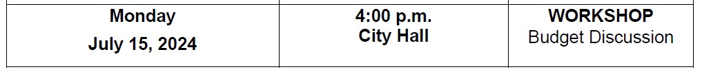 Added Budget Workshop Notice for July 15, 2024