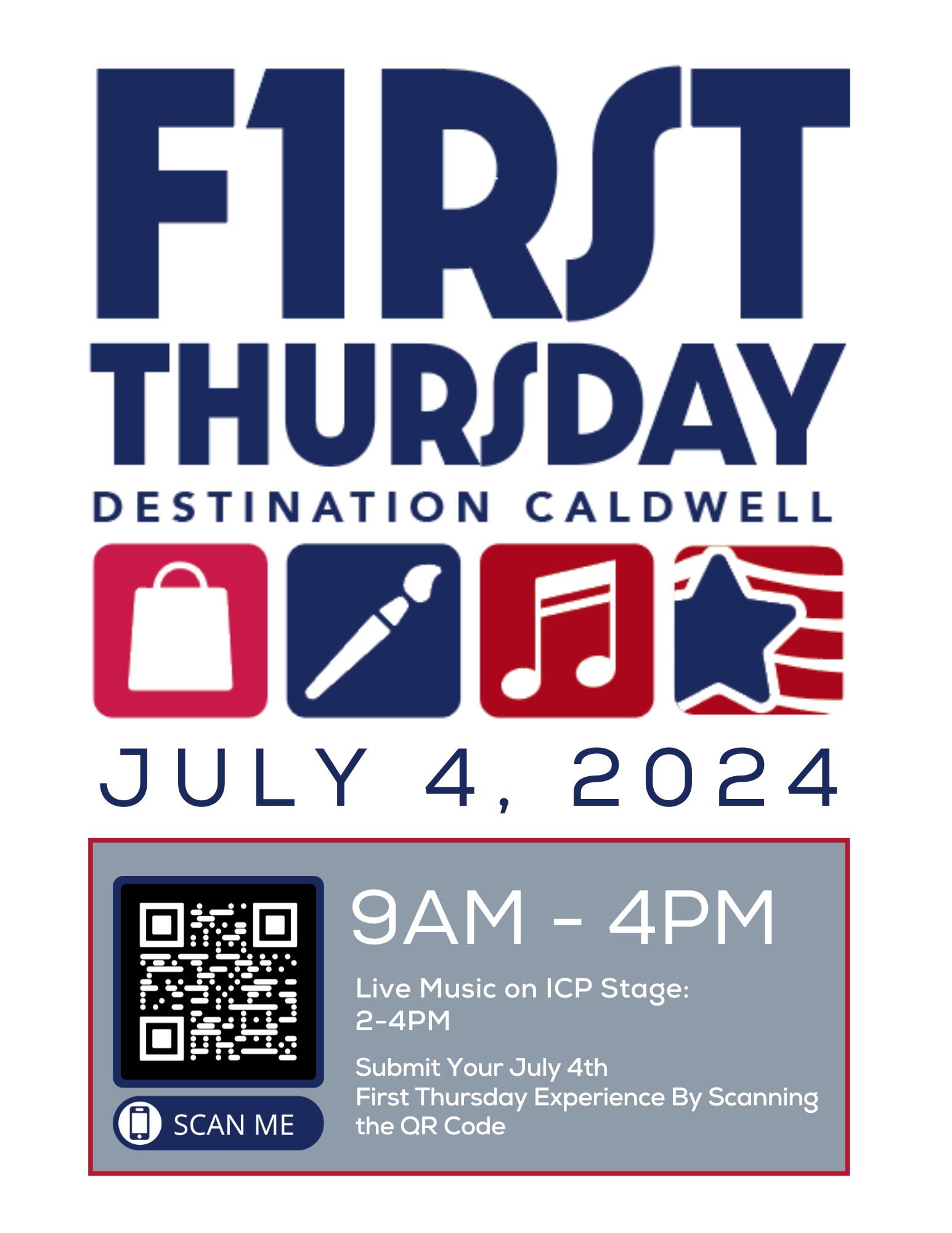 First Thursday Fourth of July Event Flyer