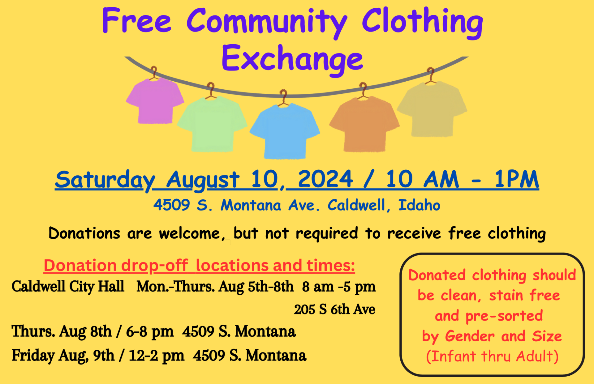 Clothing Exchange 2024 Flyer