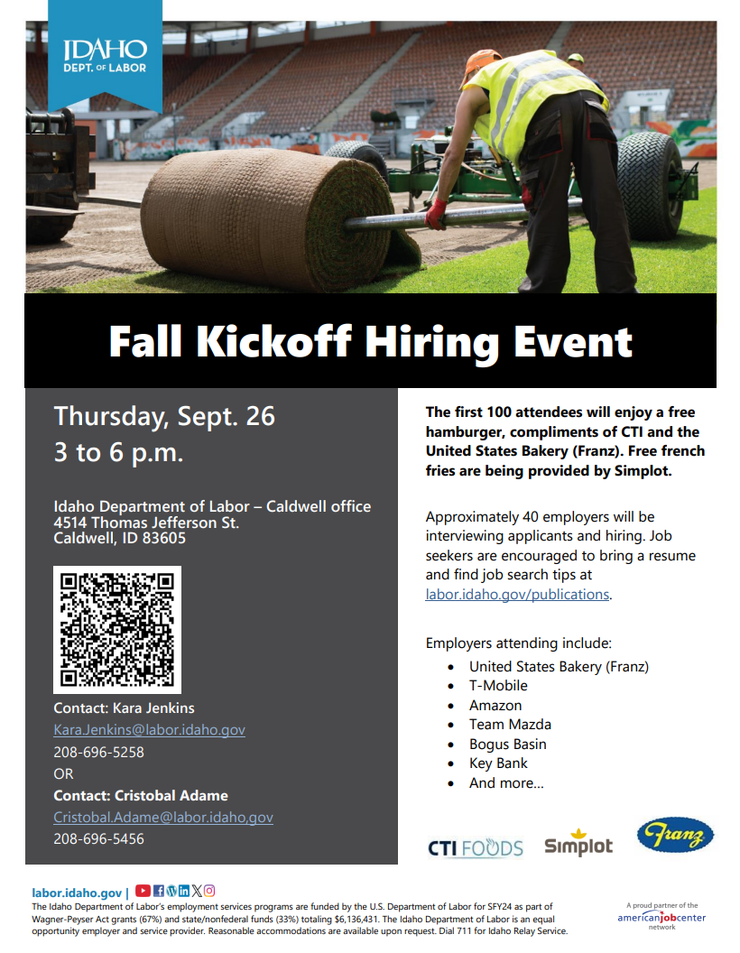 Fall Kickoff hiring event 2024 Event Flyer