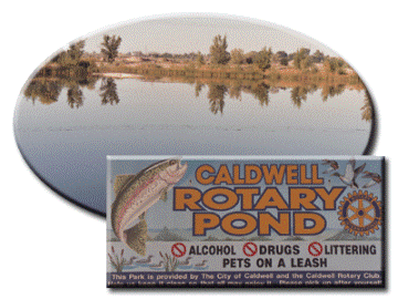 Photo of Rotary Pond and Caldwell Rotary Pond Sign